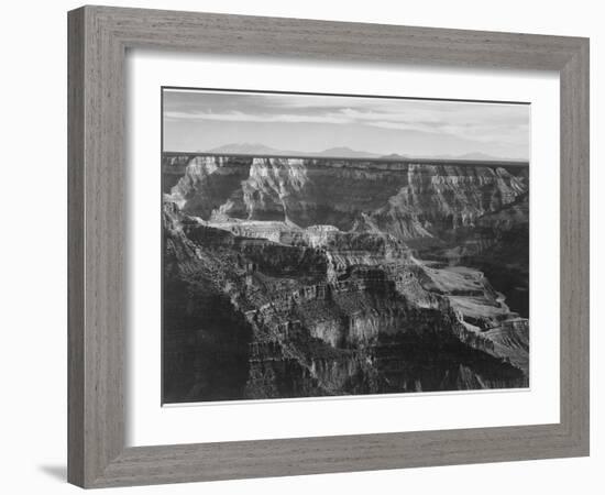 Broad View With Detail Of Canyon Horizon And Mountains Above "Grand Canyon NP" Arizona 1933-1942-Ansel Adams-Framed Art Print