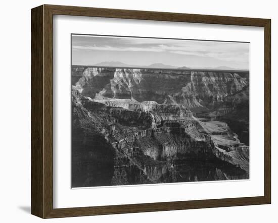 Broad View With Detail Of Canyon Horizon And Mountains Above "Grand Canyon NP" Arizona 1933-1942-Ansel Adams-Framed Art Print