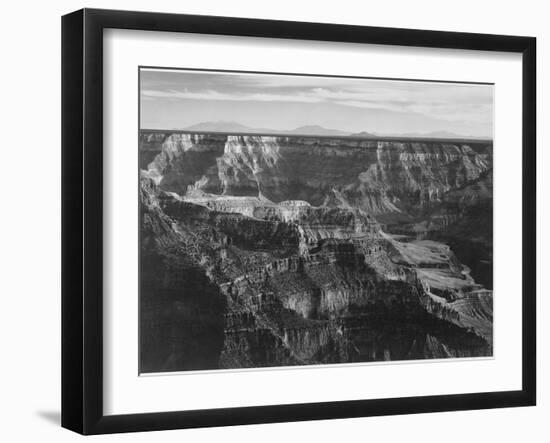 Broad View With Detail Of Canyon Horizon And Mountains Above "Grand Canyon NP" Arizona 1933-1942-Ansel Adams-Framed Art Print