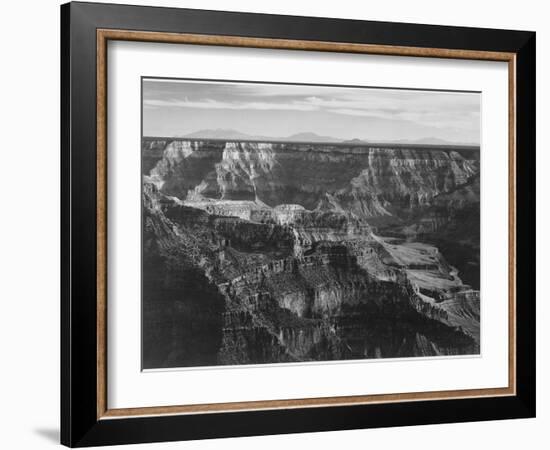 Broad View With Detail Of Canyon Horizon And Mountains Above "Grand Canyon NP" Arizona 1933-1942-Ansel Adams-Framed Art Print