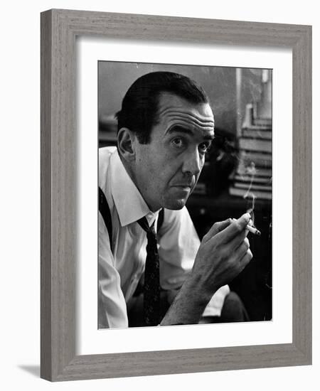 Broadcast Journalist Edward R. Murrow Smoking Cigarette-Lisa Larsen-Framed Photographic Print