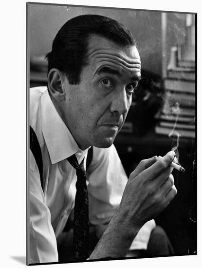 Broadcast Journalist Edward R. Murrow Smoking Cigarette-Lisa Larsen-Mounted Photographic Print