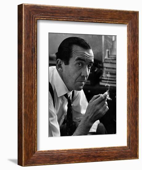 Broadcast Journalist Edward R. Murrow Smoking Cigarette-Lisa Larsen-Framed Photographic Print