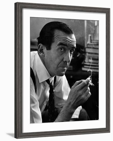 Broadcast Journalist Edward R. Murrow Smoking Cigarette-Lisa Larsen-Framed Premium Photographic Print