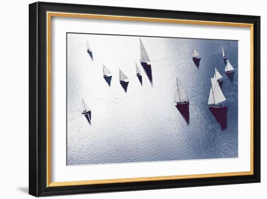 Broads Regatta, Island Yachts - Awash-Ben Wood-Framed Giclee Print