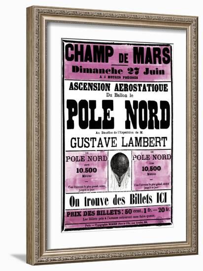 Broadside Announcement of a Balloon Ascension-null-Framed Art Print