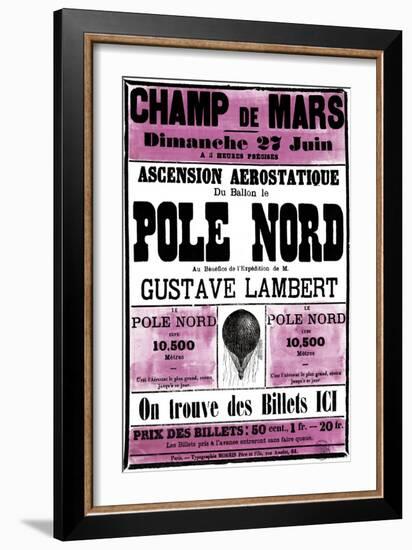 Broadside Announcement of a Balloon Ascension-null-Framed Art Print