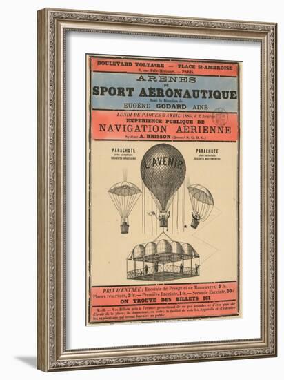 Broadside Announcement of a Balloon Ascension-null-Framed Art Print