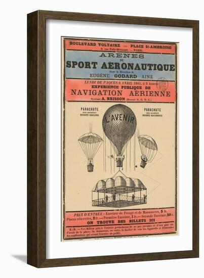 Broadside Announcement of a Balloon Ascension-null-Framed Art Print