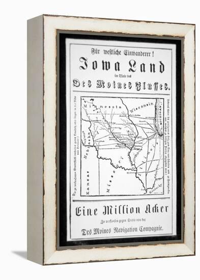 Broadside Published in German by the Des Moines Navigation Company to Attract Immigrants to Iowa-American-Framed Premier Image Canvas