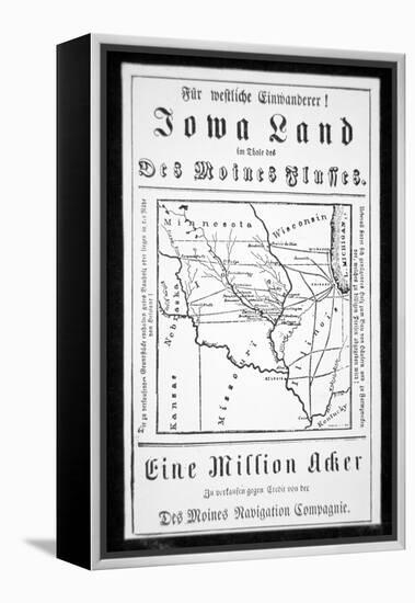 Broadside Published in German by the Des Moines Navigation Company to Attract Immigrants to Iowa-American-Framed Premier Image Canvas