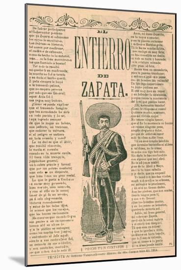 Broadside with Burial of Emiliano Zapata-null-Mounted Giclee Print