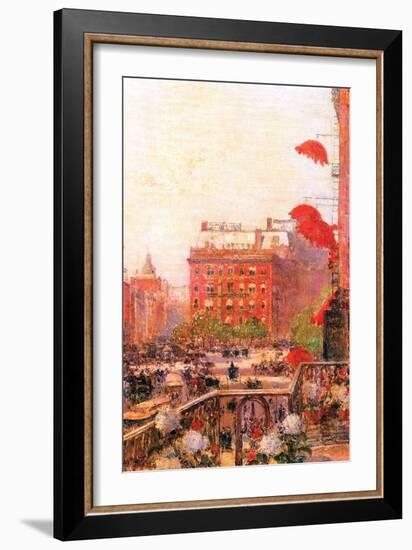 Broadway and Fifth Avenue-Childe Hassam-Framed Premium Giclee Print