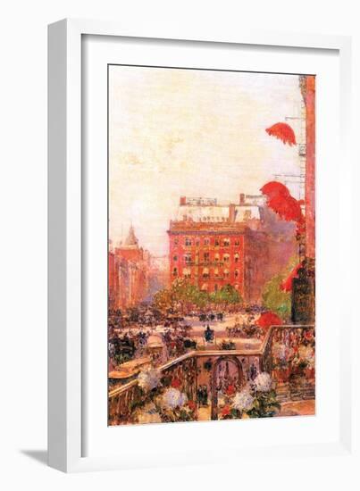 Broadway and Fifth Avenue-Childe Hassam-Framed Premium Giclee Print