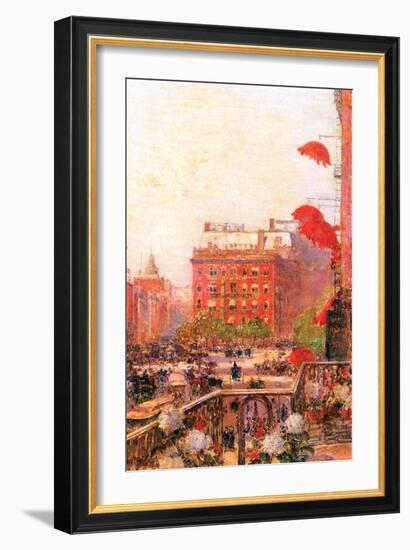 Broadway and Fifth Avenue-Childe Hassam-Framed Premium Giclee Print