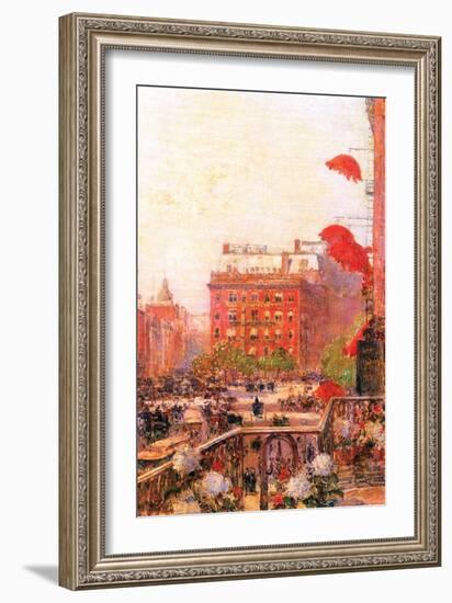 Broadway and Fifth Avenue-Childe Hassam-Framed Art Print