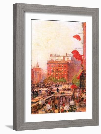 Broadway and Fifth Avenue-Childe Hassam-Framed Art Print