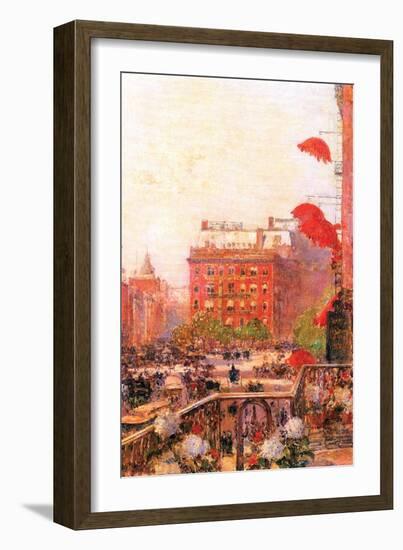 Broadway and Fifth Avenue-Childe Hassam-Framed Art Print