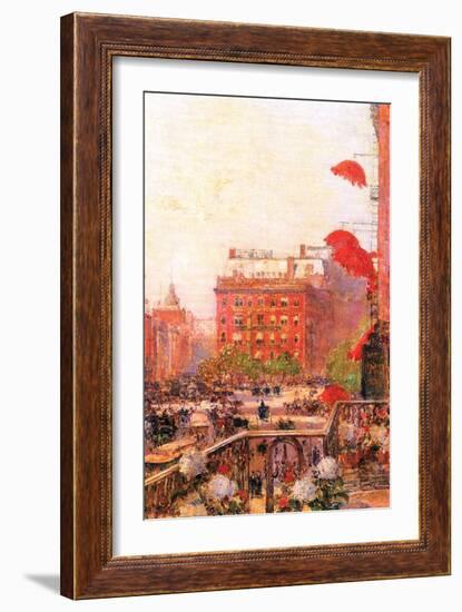 Broadway and Fifth Avenue-Childe Hassam-Framed Art Print