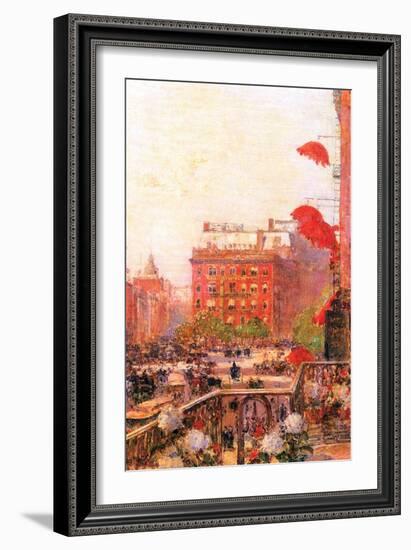 Broadway and Fifth Avenue-Childe Hassam-Framed Art Print