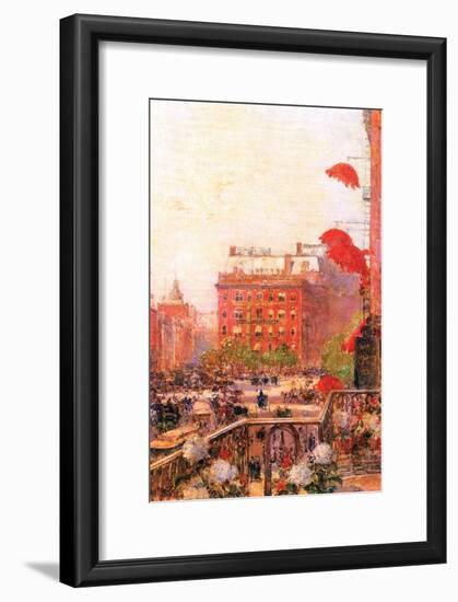 Broadway and Fifth Avenue-Childe Hassam-Framed Art Print