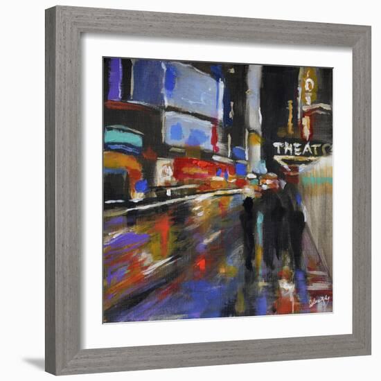 Broadway at Night-Solveiga-Framed Giclee Print