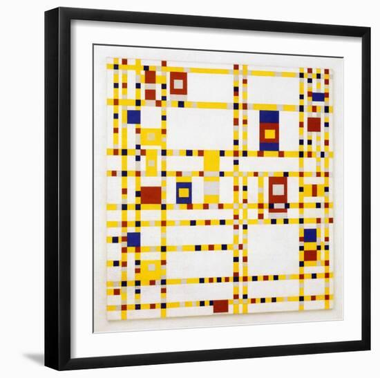 Broadway Boogie Woogie. 1942-43-Piet Mondrian-Framed Art Print