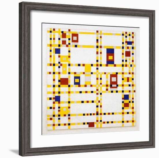 Broadway Boogie Woogie. 1942-43-Piet Mondrian-Framed Art Print