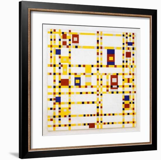 Broadway Boogie Woogie. 1942-43-Piet Mondrian-Framed Art Print