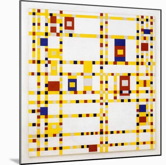 Broadway Boogie Woogie. 1942-43-Piet Mondrian-Mounted Art Print