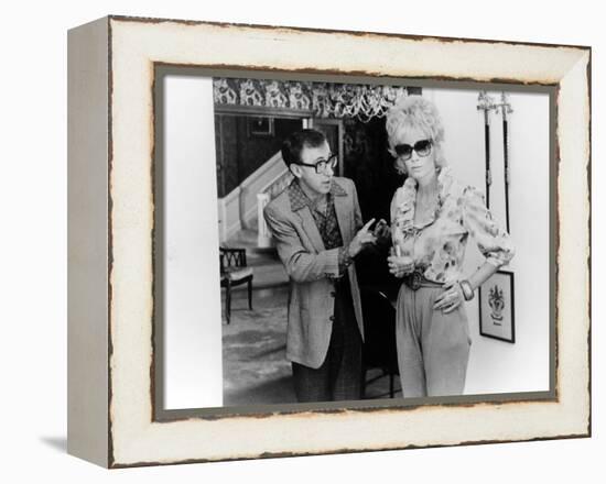 BROADWAY DANNY ROSE, 1984 directed by Woody Allen Woody Allen and Mia Farrow (b/w photo)-null-Framed Stretched Canvas