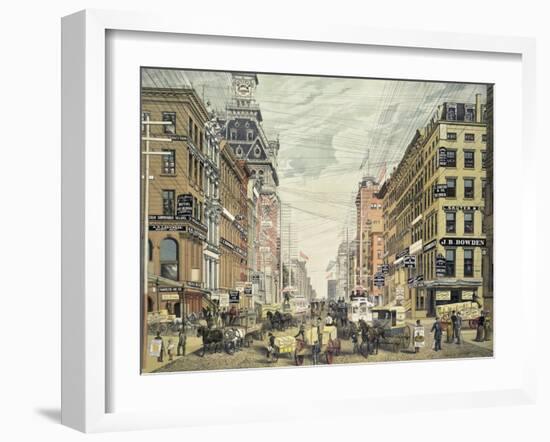 Broadway; from Cortlandt St. and Maidin Lane-Currier & Ives-Framed Giclee Print