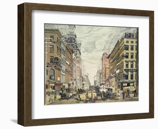 Broadway; from Cortlandt St. and Maidin Lane-Currier & Ives-Framed Giclee Print