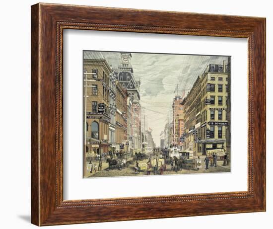 Broadway; from Cortlandt St. and Maidin Lane-Currier & Ives-Framed Giclee Print