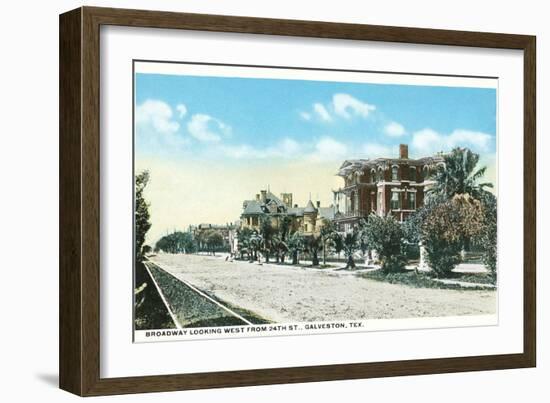 Broadway, Galveston, Texas-null-Framed Art Print