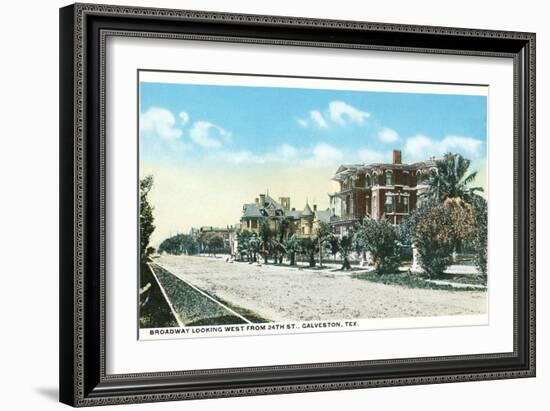 Broadway, Galveston, Texas-null-Framed Art Print