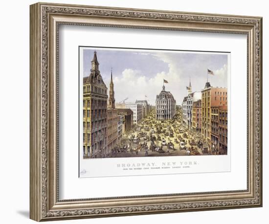 Broadway New York-Currier & Ives-Framed Giclee Print