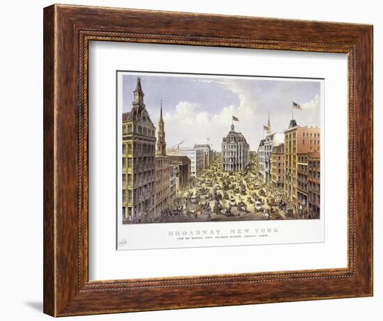 Broadway New York-Currier & Ives-Framed Giclee Print