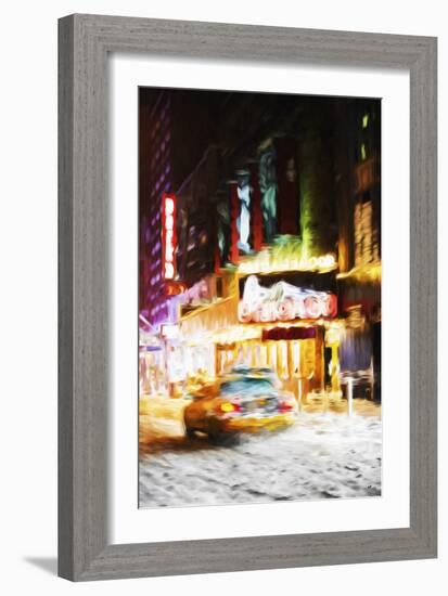 Broadway Night III - In the Style of Oil Painting-Philippe Hugonnard-Framed Giclee Print