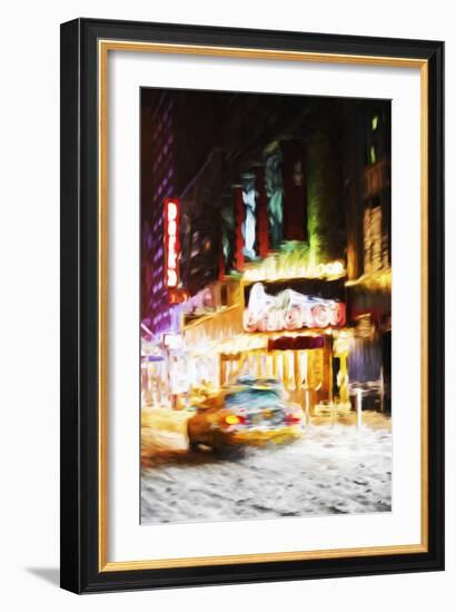 Broadway Night III - In the Style of Oil Painting-Philippe Hugonnard-Framed Giclee Print