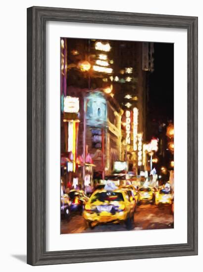 Broadway Night - In the Style of Oil Painting-Philippe Hugonnard-Framed Giclee Print