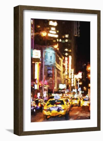 Broadway Night - In the Style of Oil Painting-Philippe Hugonnard-Framed Giclee Print