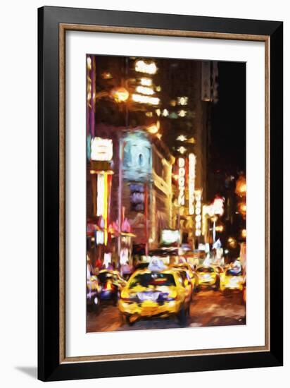 Broadway Night - In the Style of Oil Painting-Philippe Hugonnard-Framed Giclee Print