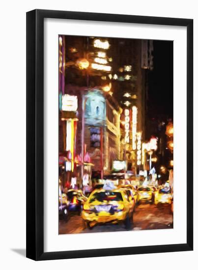 Broadway Night - In the Style of Oil Painting-Philippe Hugonnard-Framed Giclee Print