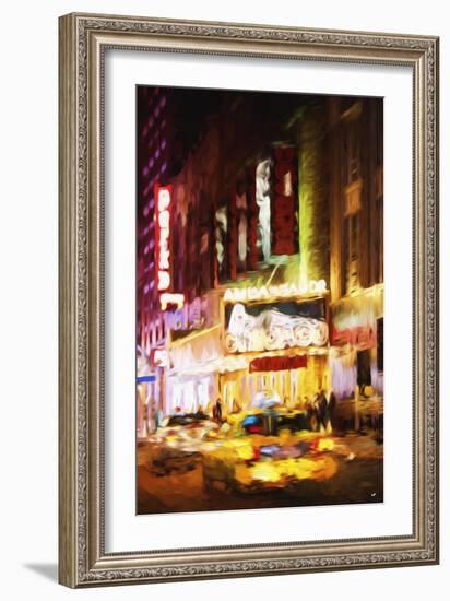 Broadway Night - In the Style of Oil Painting-Philippe Hugonnard-Framed Giclee Print