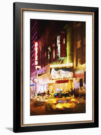 Broadway Night - In the Style of Oil Painting-Philippe Hugonnard-Framed Giclee Print