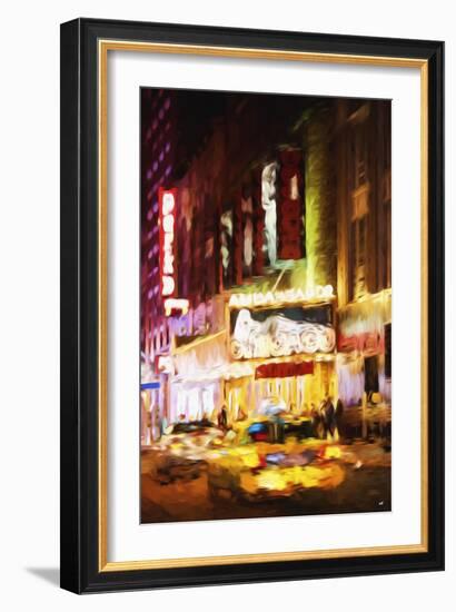 Broadway Night - In the Style of Oil Painting-Philippe Hugonnard-Framed Giclee Print