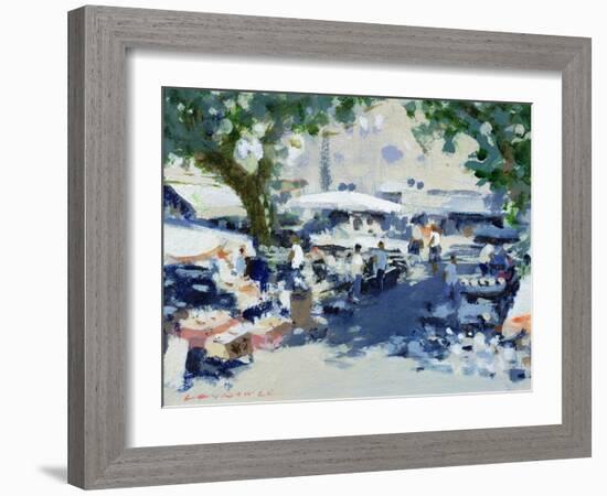 Brocante Market, Antibes (W/C on Paper)-Laurence Fish-Framed Giclee Print