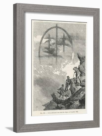 Brocken-Type Spectre in the Form of a Triple Cross Observed by Whymper in the Alps-Edward Whymper-Framed Art Print