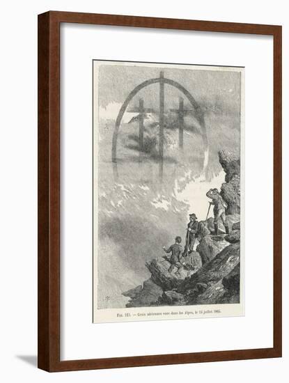 Brocken-Type Spectre in the Form of a Triple Cross Observed by Whymper in the Alps-Edward Whymper-Framed Art Print